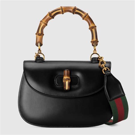 borsa donna gucci con bamboo prezzi|Borsa a mano Gucci Bamboo 1947 in pelle nera .